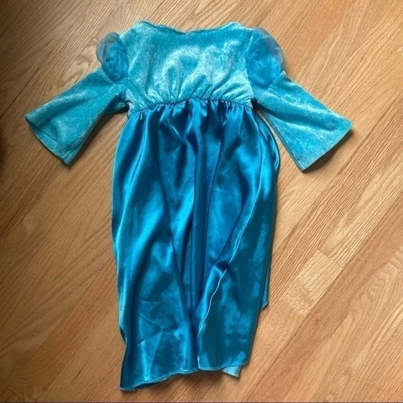 Disney Ariel Little Mermaid Dress Pajama Night Gown Sz 2/3 Blue Silky Girls Kids - Picture 4 of 4